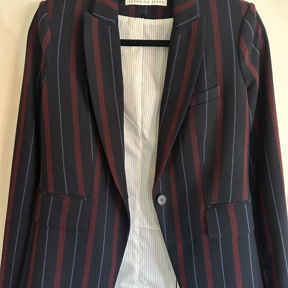 Veronica Beard Carter Striped Dickey Blazer Jacket Sz - Picture 2 of 13